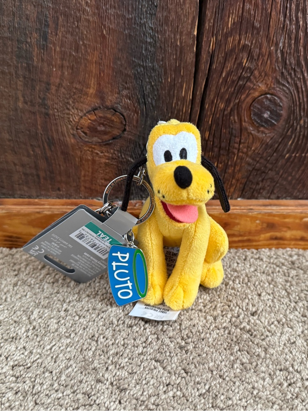 NWT Disney Pluto Yellow Plush Dog Keychain/Bag Charm